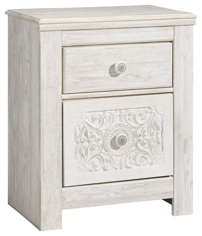 Paxberry - Two Drawer Night Stand - Whitewash