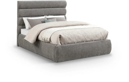 Adam - Chenille Fabric Bed With 52 Headboard, Full, Beige