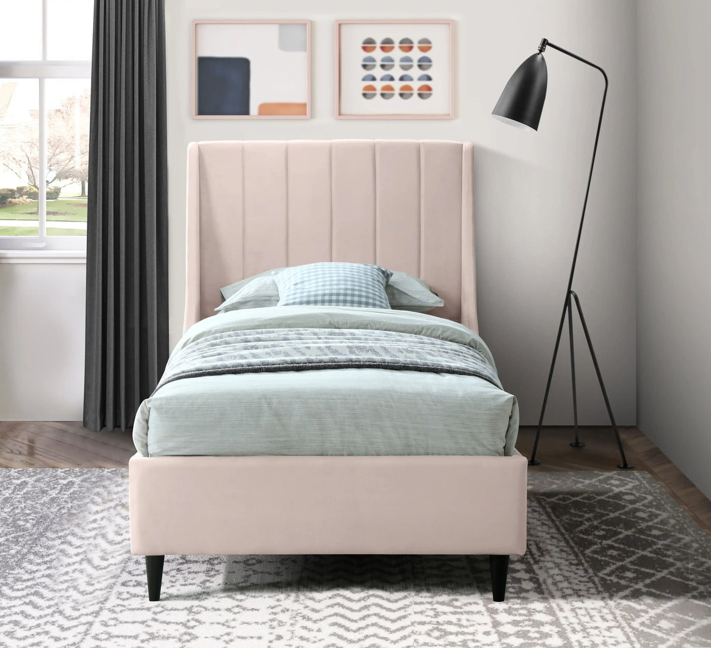 Eva - Velvet Bed, Twin, Green