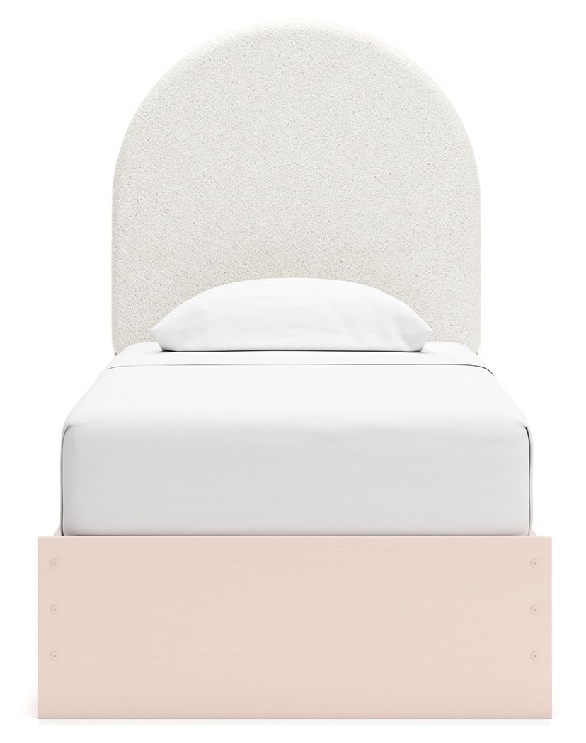 Wistenpine - Upholstered Panel Bed With Storage, Twin, Pink