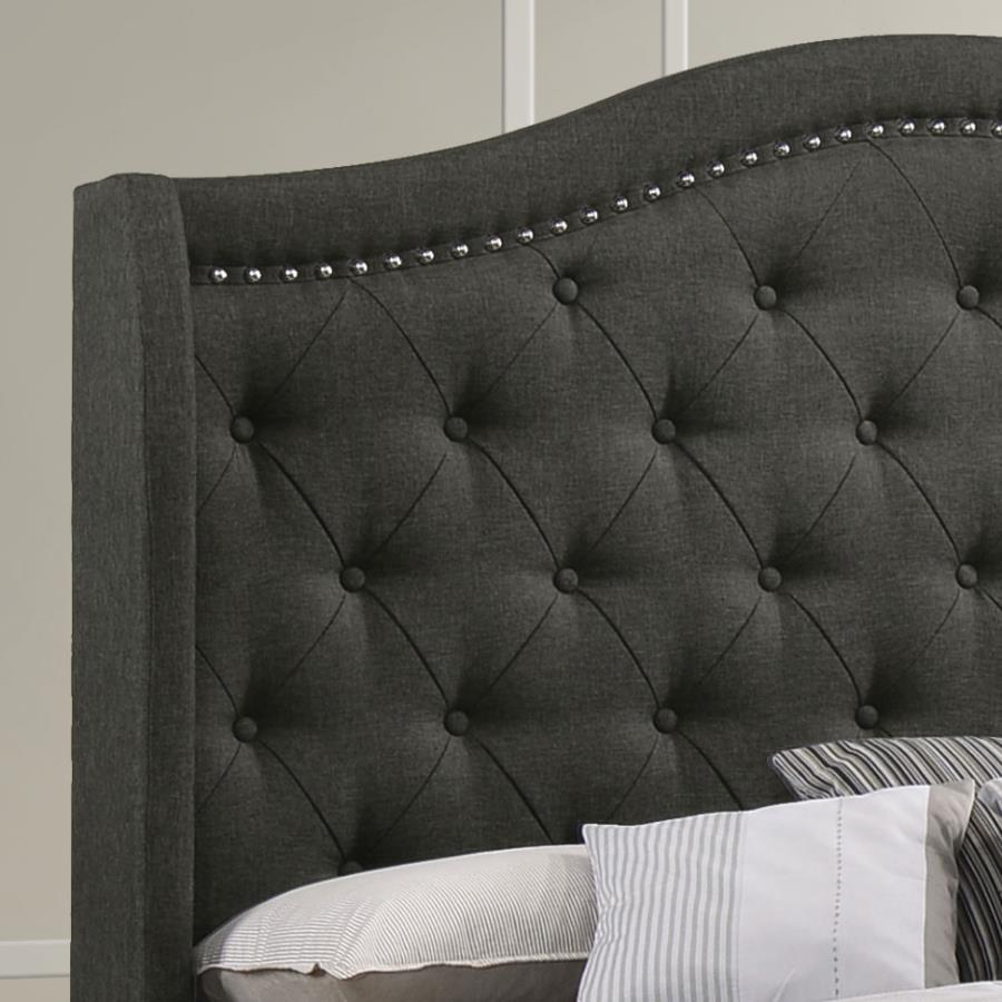 Sonoma - Upholstered Wingback Bed, Full, Dark Gray