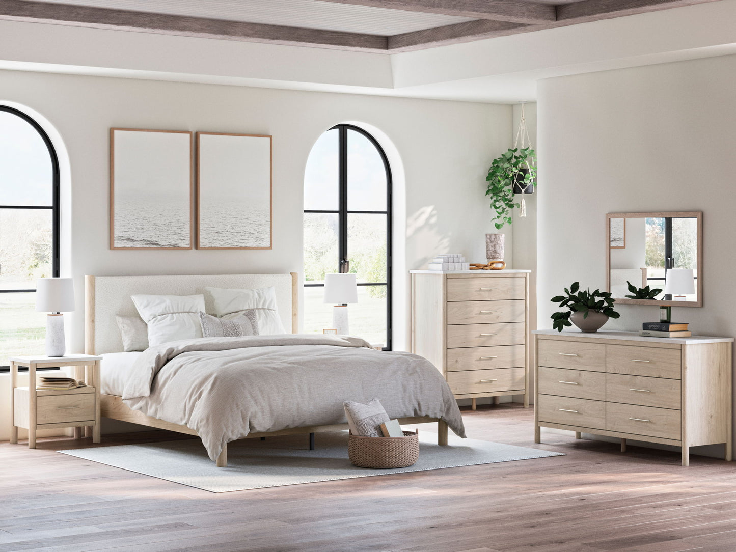 Cadmori - Panel Bedroom Set, Beige