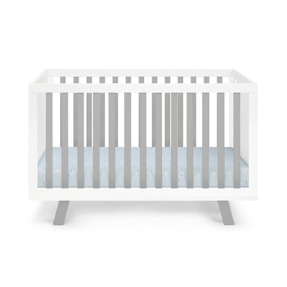 Livia - 3-in-1 Convertible Island Crib - White Frame, Gray