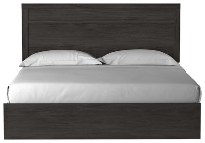 Belachime - Panel Bed, Twin, Dark Gray