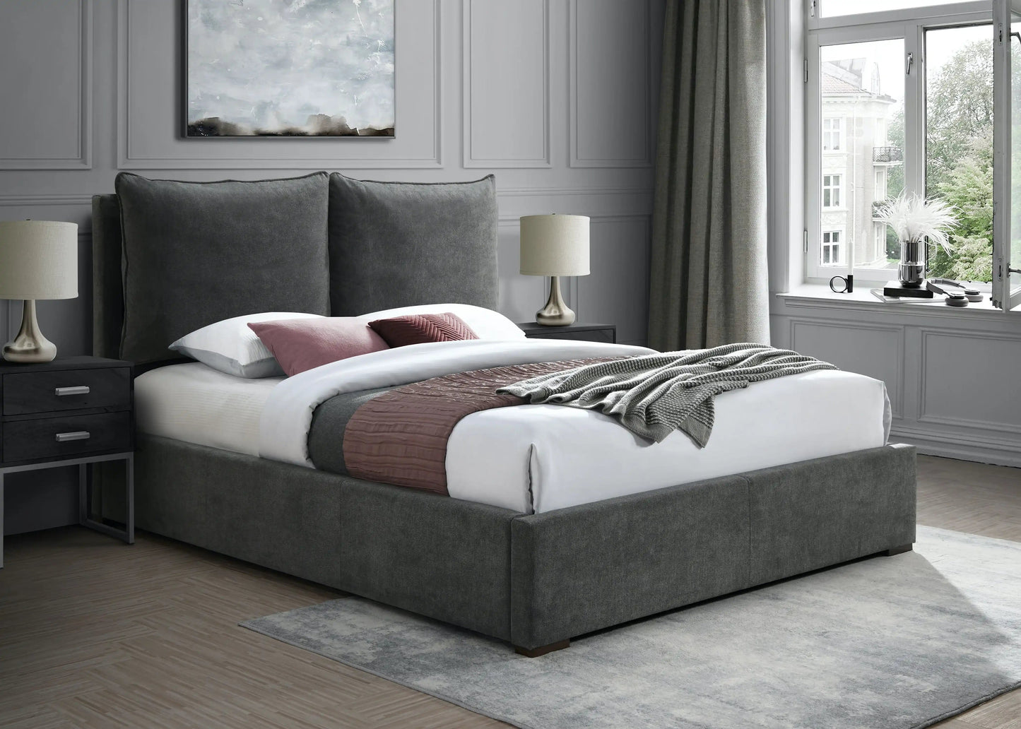 Misha - Bed, Full, Dark Gray