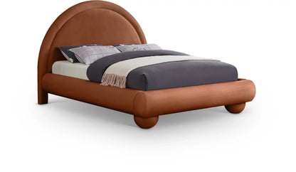 Madrid - Velvet Upholstered Bed, Full, Dark Brown