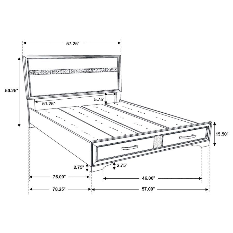 Miranda - Wood Storage Panel Bed, Full, White