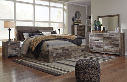 Derekson - Panel Bed, King, Dark Gray