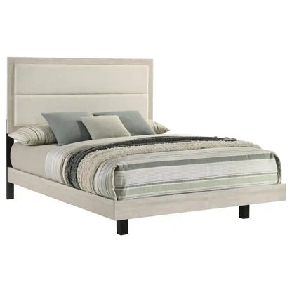Trenton - Wood Panel Bed, Full, Beige