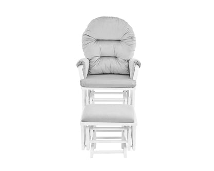 Madison - Glider & Ottoman - White Base, Gray
