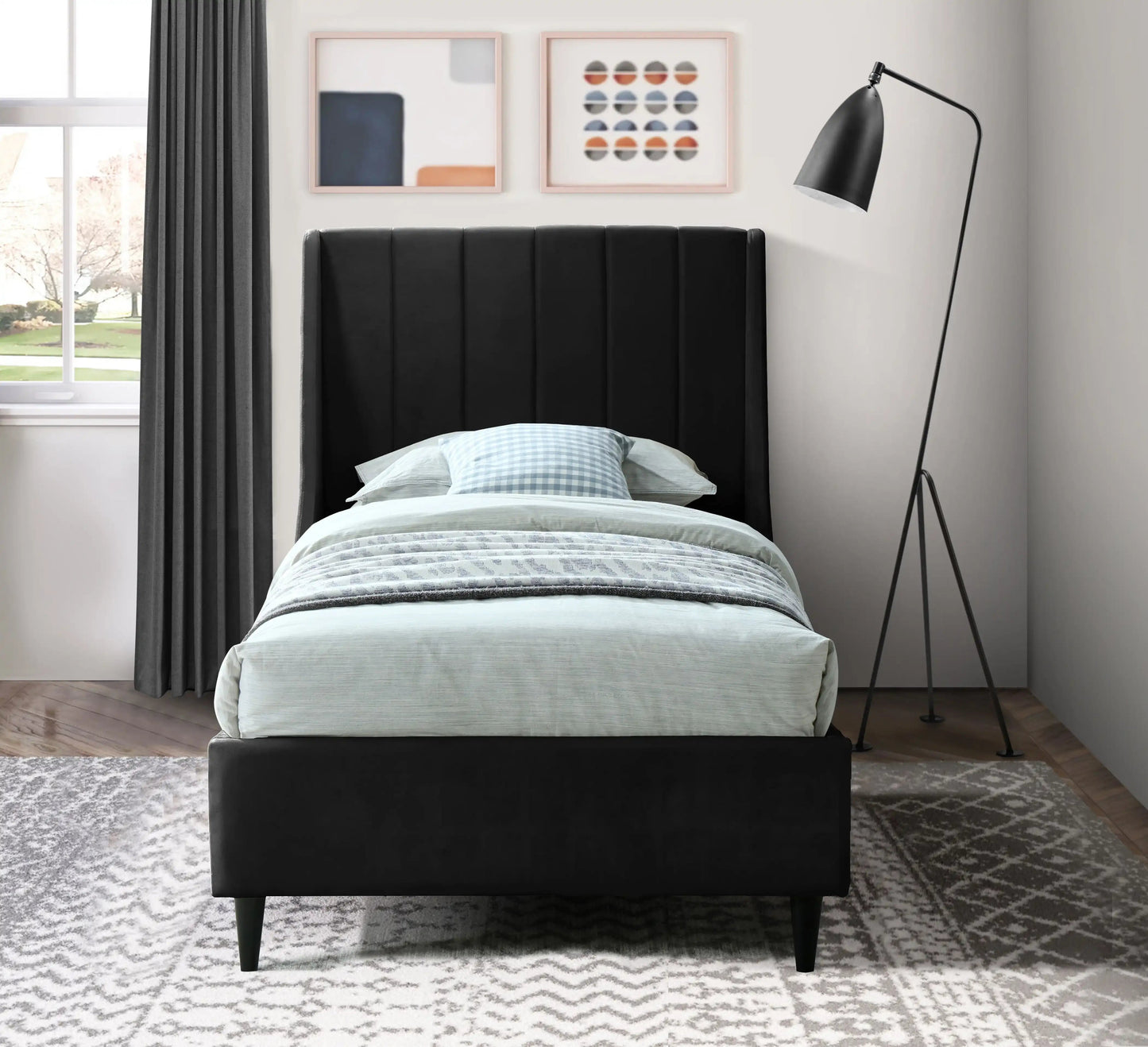 Eva - Velvet Bed, Twin, Green