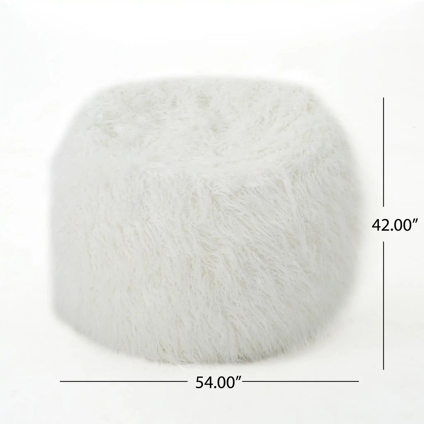 Mahin - Rounded 5 Foot Bean Bag Cozy Modern Design - White