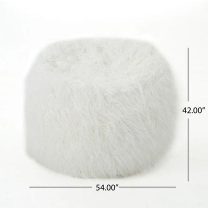 Mahin - Rounded 5 Foot Bean Bag Cozy Modern Design - White
