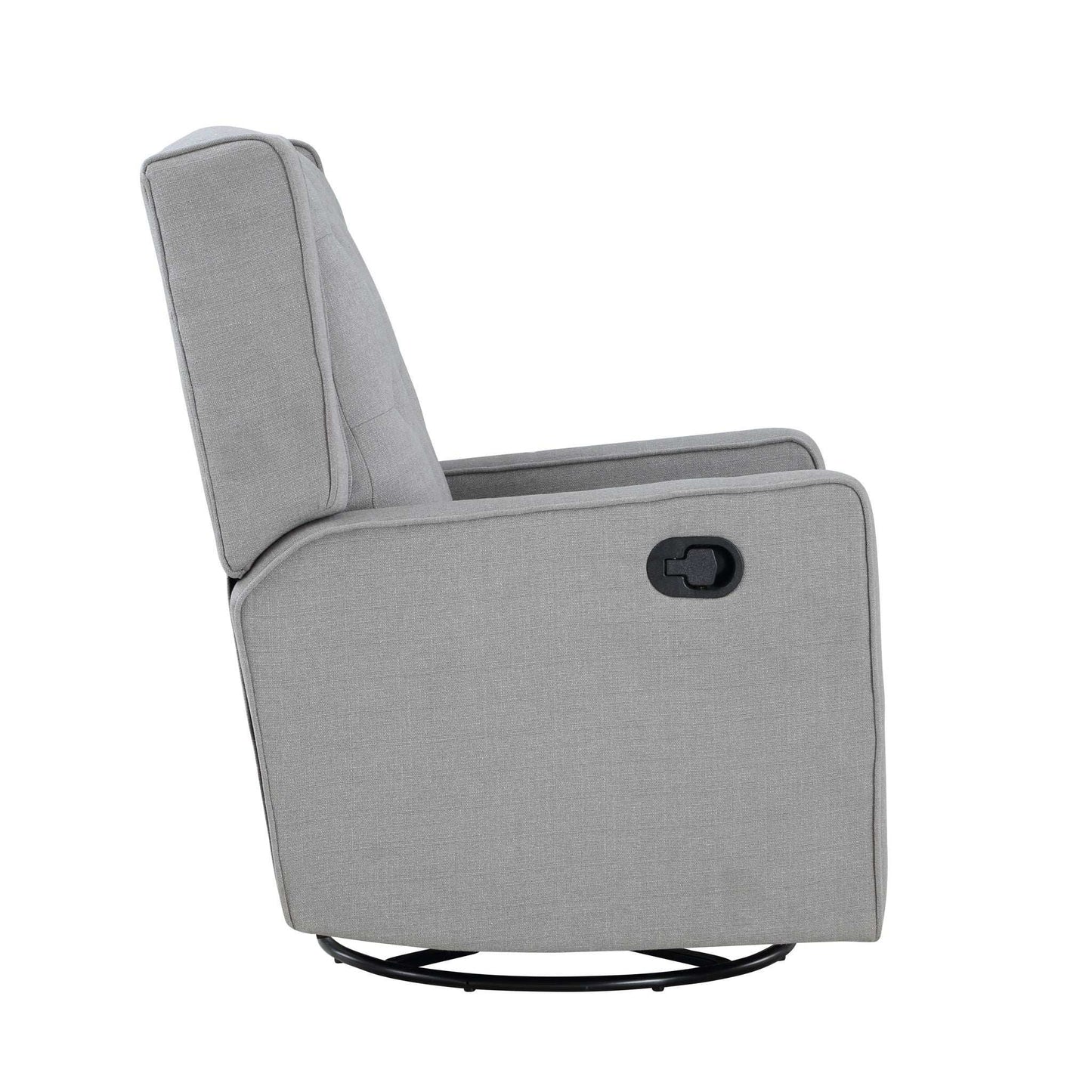 Milah - Gliding Swivel Recliner Tufted, Pearl Silver