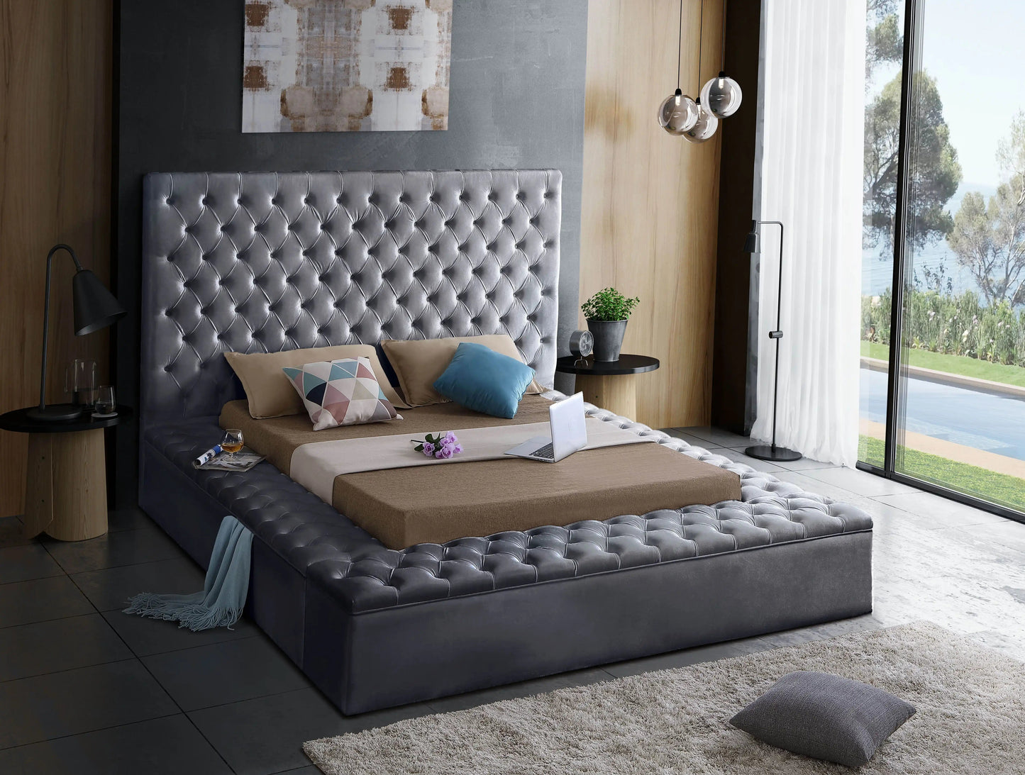 Bliss - Bed, Queen, Dark Gray