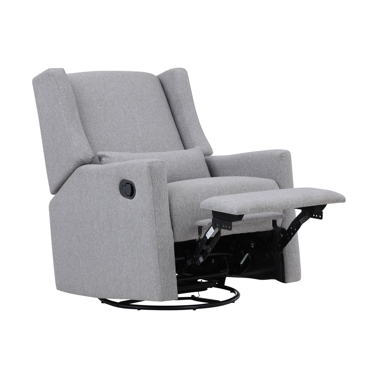 Pronto - Swivel Glider Recliner With Pillow, Dark Gray
