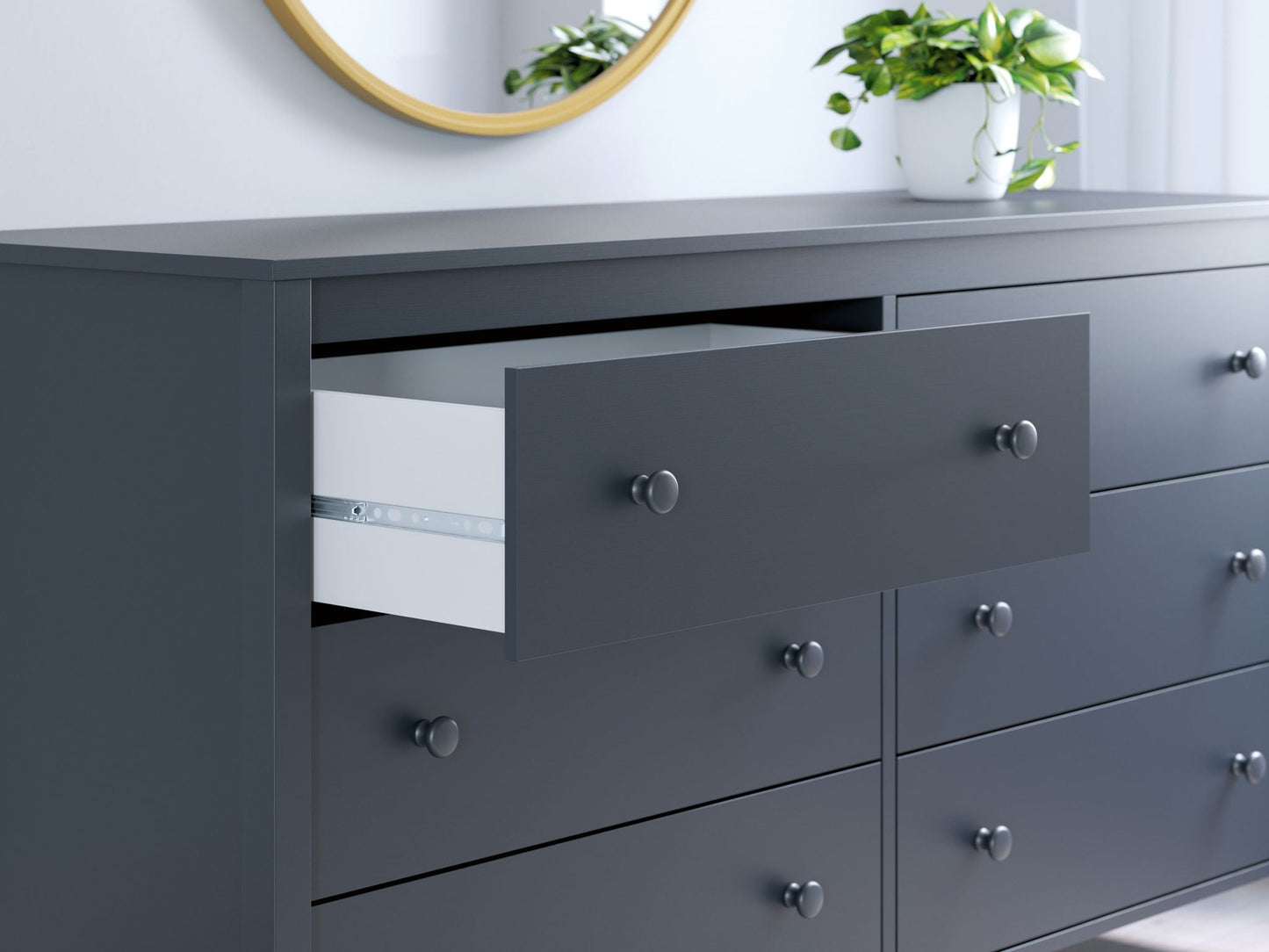 Simmenfort - Six Drawer Dresser - Navy Blue