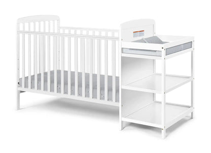 Ramsey - 3-in-1 Convertible Crib / Changer Combo, White