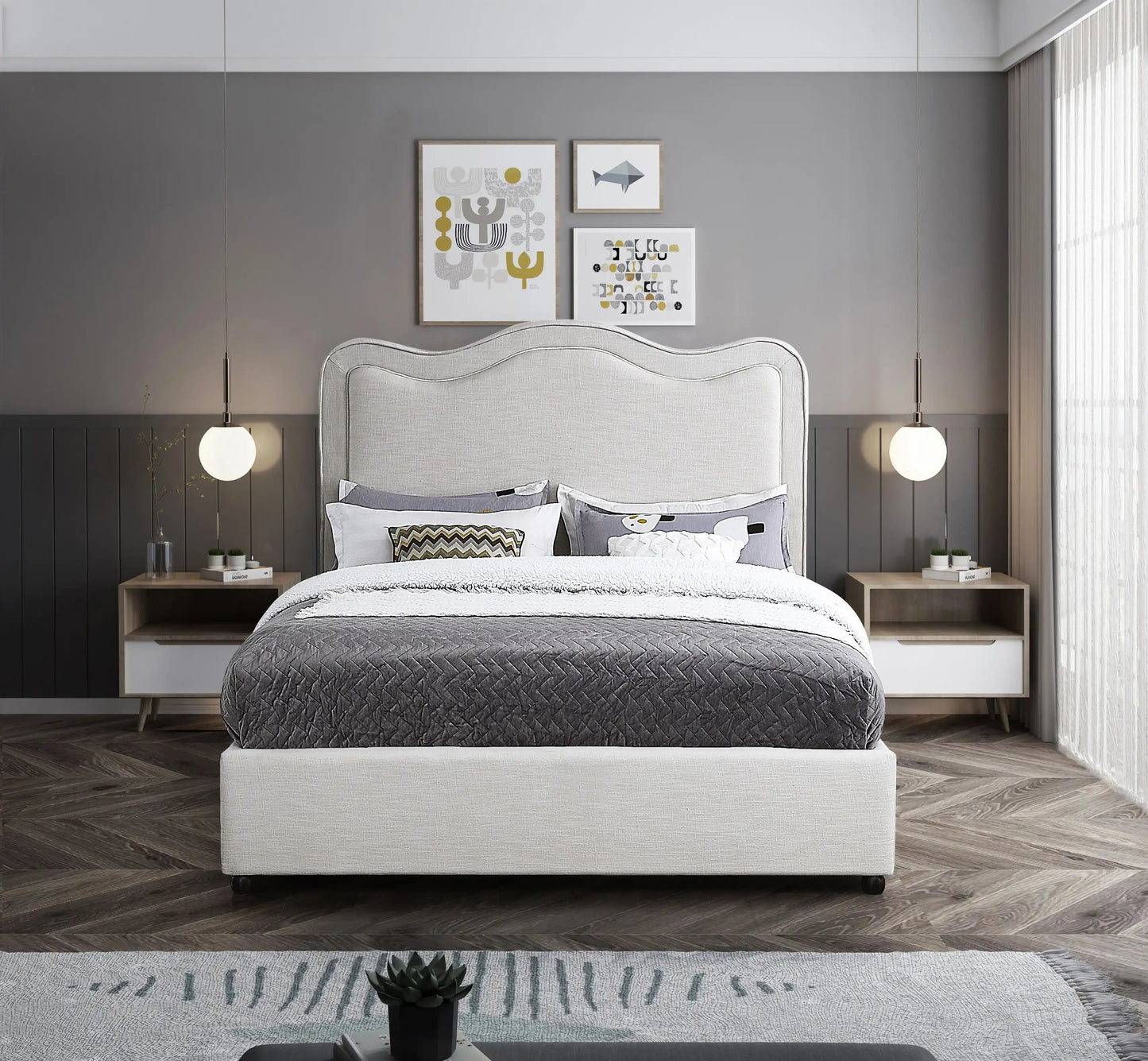 Felix - Bed, Full, Beige