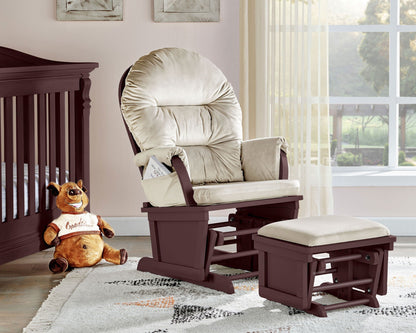Madison - Glider & Ottoman - White Base, Gray