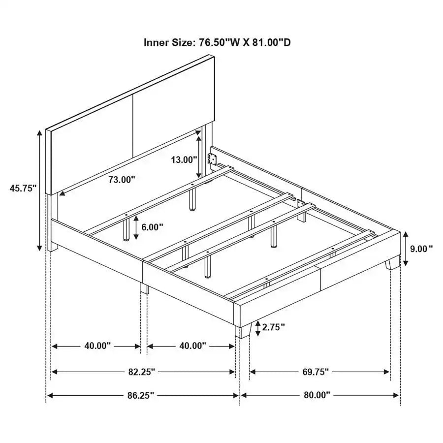 Dorian - Upholstered Panel Bed, Full, Black
