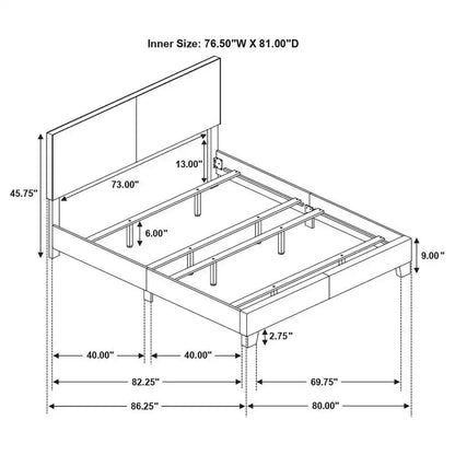 Dorian - Upholstered Panel Bed, Full, Black