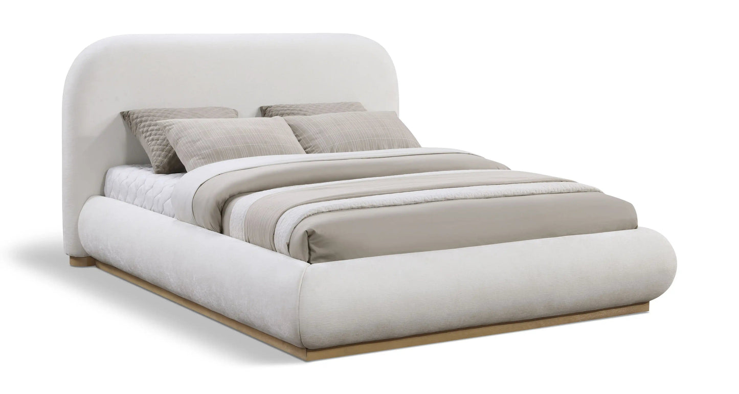 Vaughn - Chenille Bed With Natural Base, Full, White