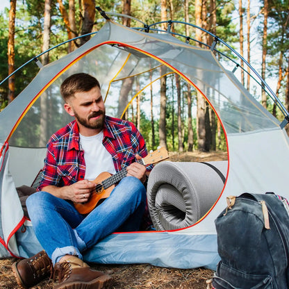 Memory Foam Camping Mattress, Portable Comfort With Water Resistant Cover, Small Single, Dark Gray