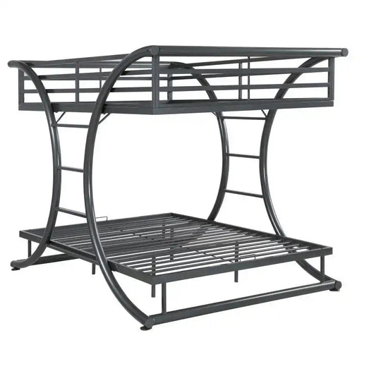 Stephan - Metal Bunk Bed, Full over Full, Dark Gray