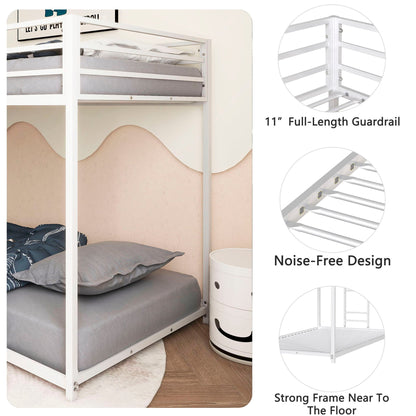 Adam - Metal Bunk Bed, Twin over Full, Black