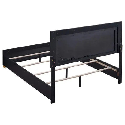 Marceline - Wood LED Panel Bed, Twin, Black