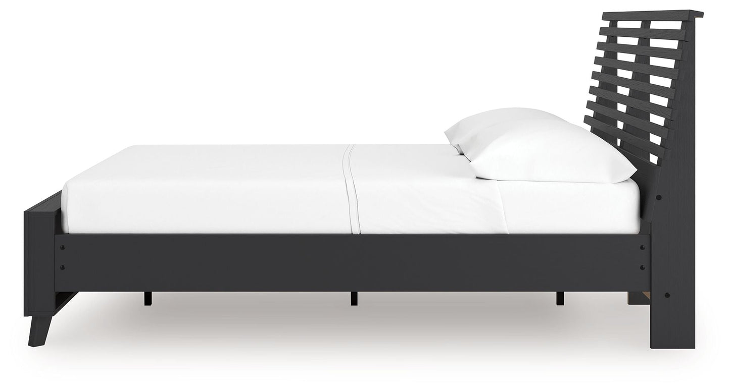 Danziar - Slat Panel Bed, King, Black