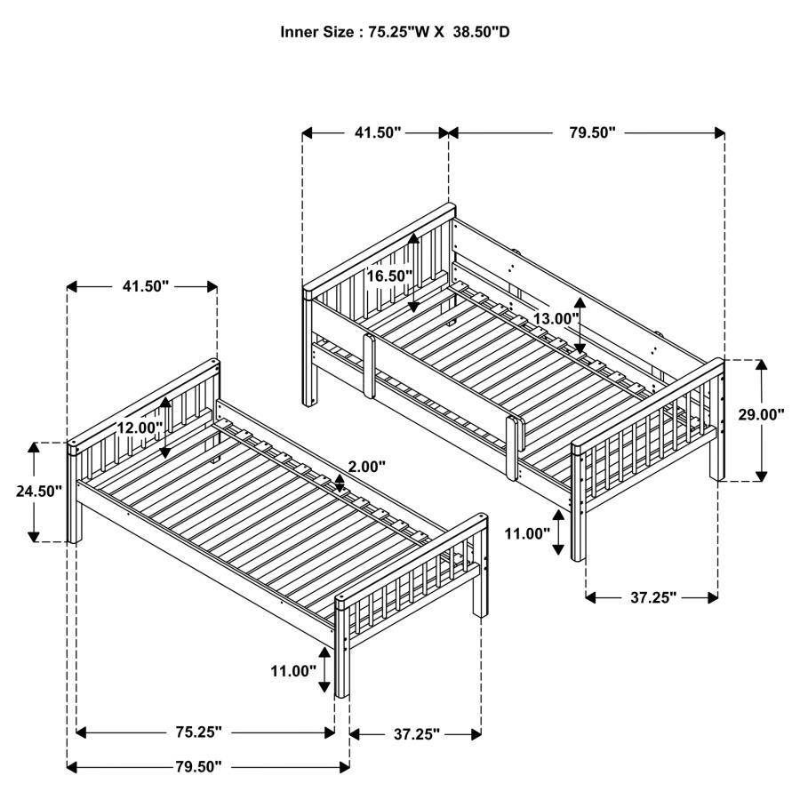 Dakota - Wood Twin Over Twin Bunk Bed - Natural