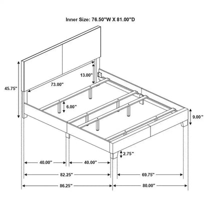 Dorian - Upholstered Panel Bed, Full, Black
