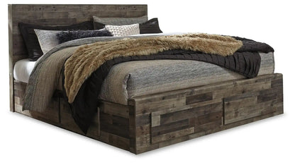 Derekson - Panel Bed, King, Dark Gray