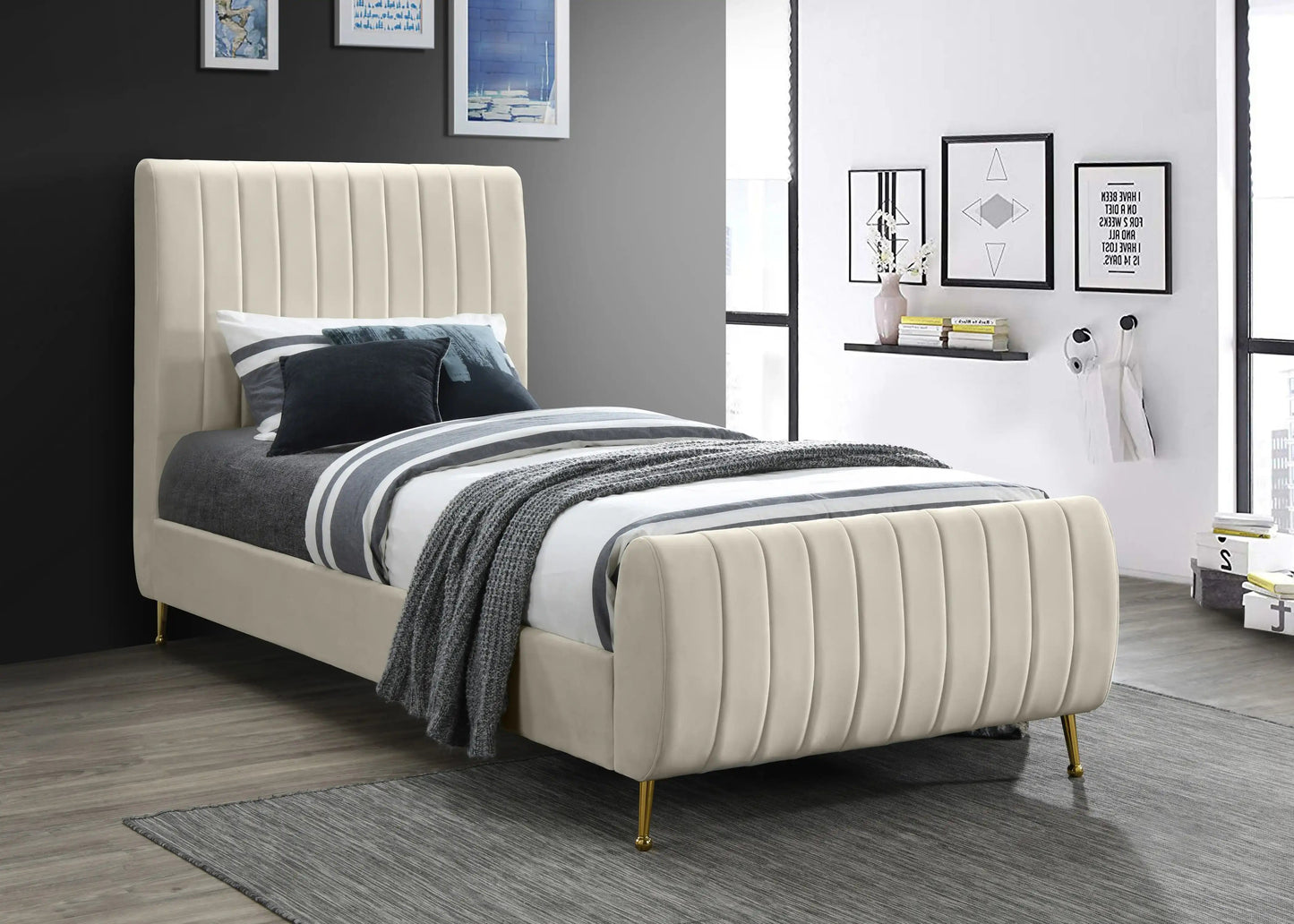Zara - Bed, King, Dark Gray