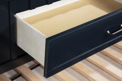 Carlsbad - Wood Captains Bed With Trundle, Twin, Blue