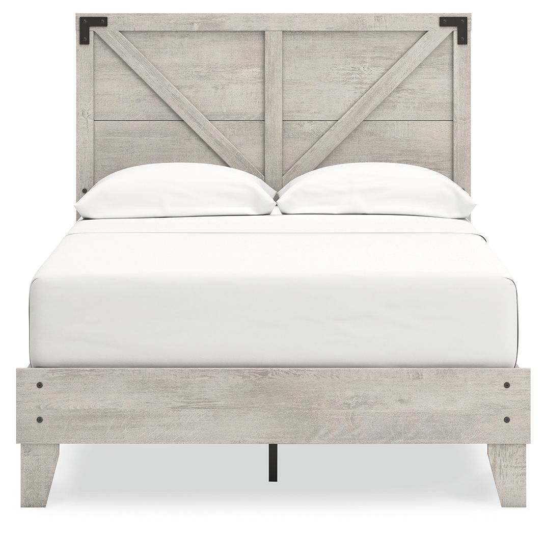 Shawburn - Platform Bed With Crossbuck Panel Headboard, Queen, Gray