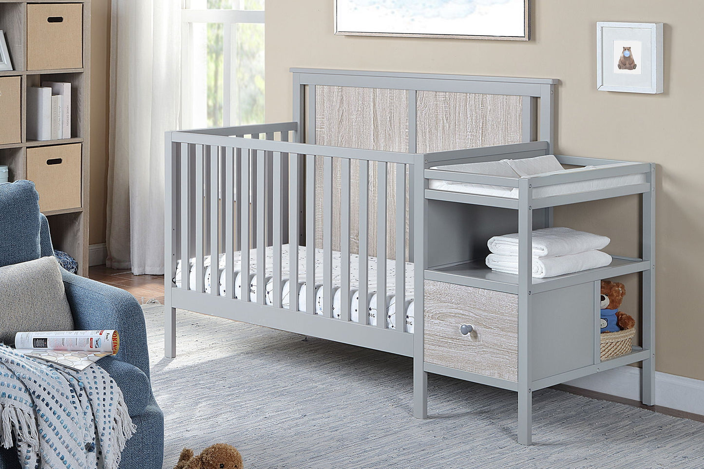 Connelly - 4-in-1 Crib and Changer Combo, White