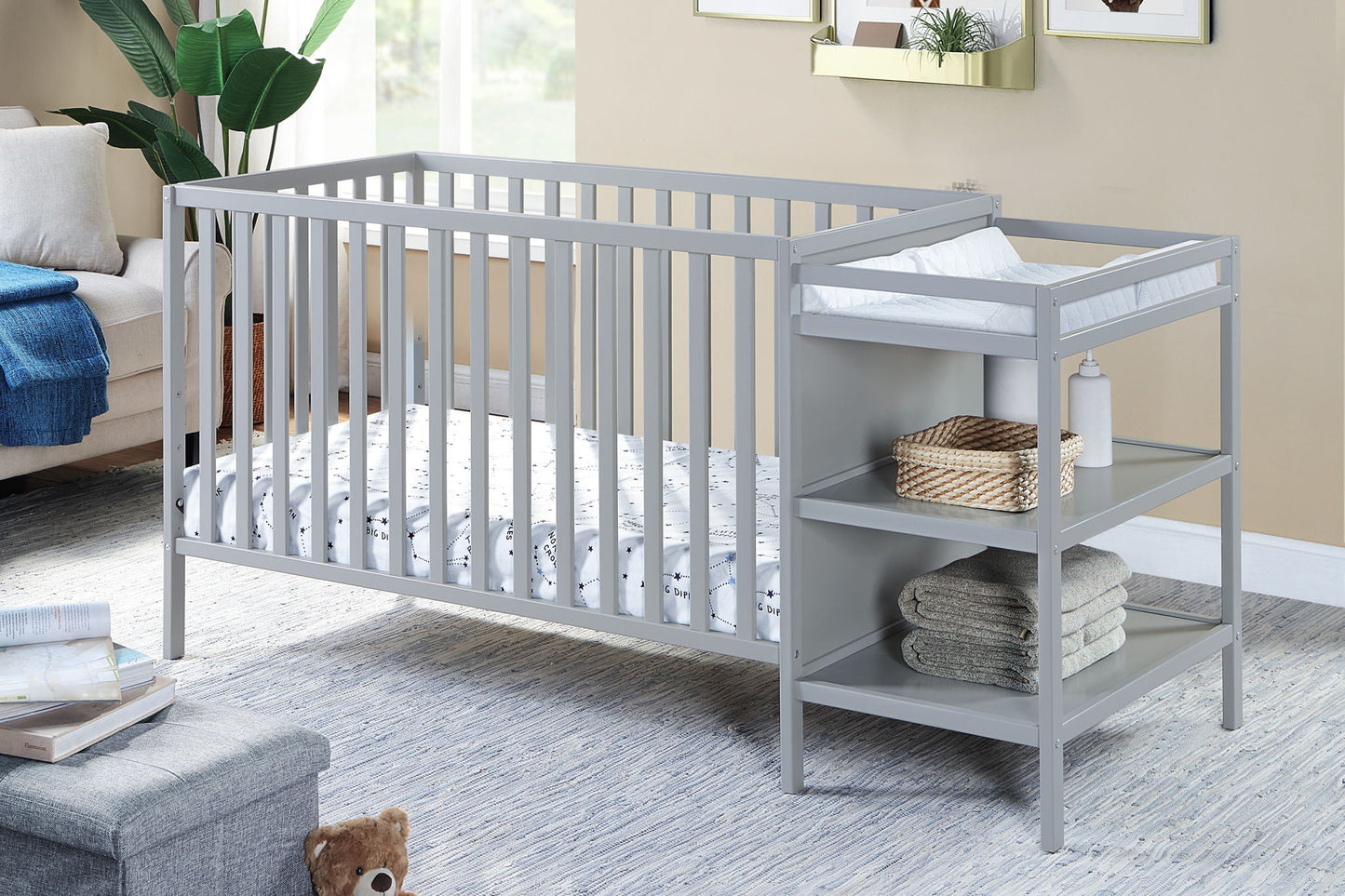 Palmer - 3-in-1 Convertible Crib / Changer Combo, Beige