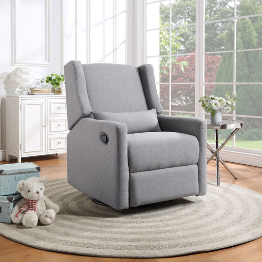 Pronto - Swivel Glider Recliner With Pillow, Dark Gray