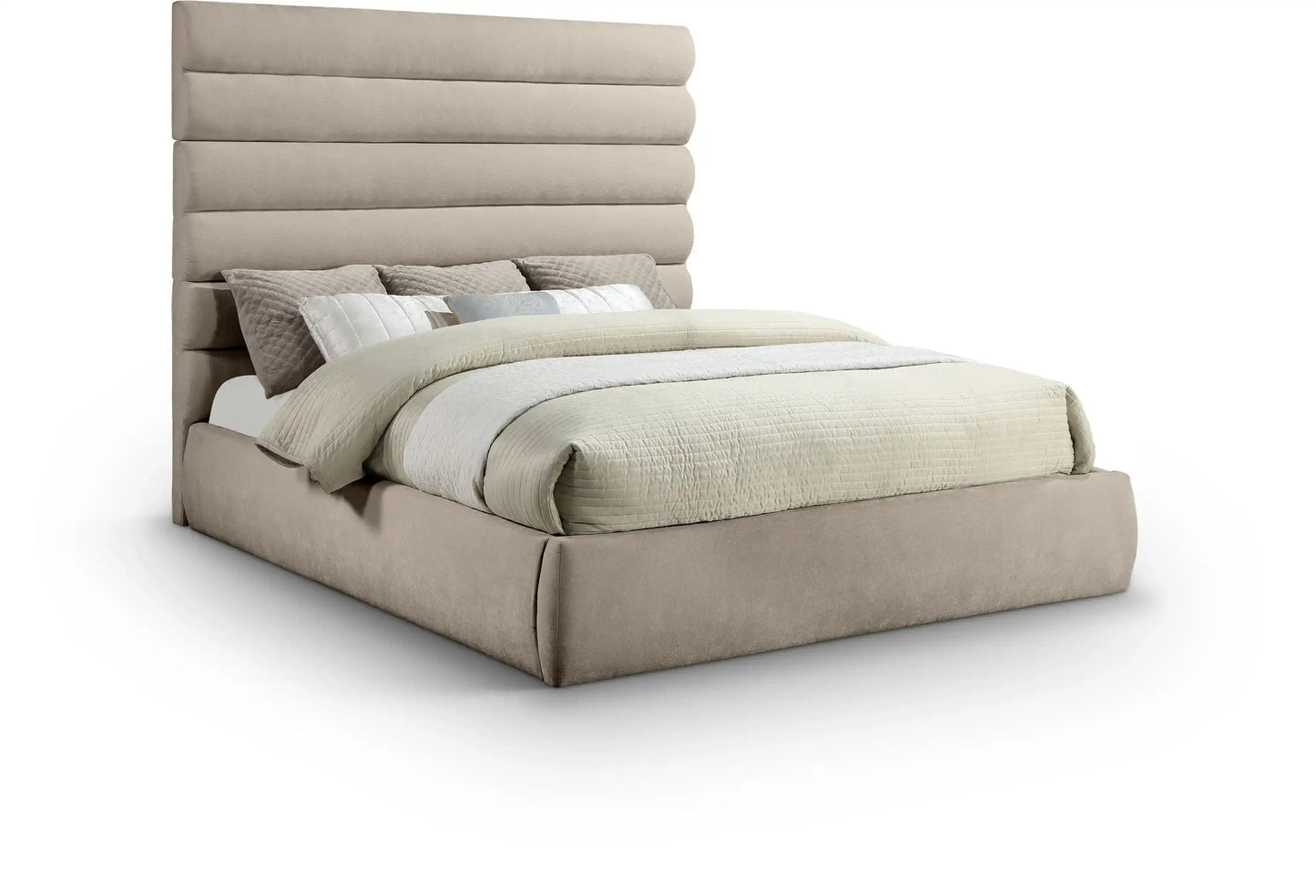 Adam - Chenille Fabric Bed With 70.5 Headboard