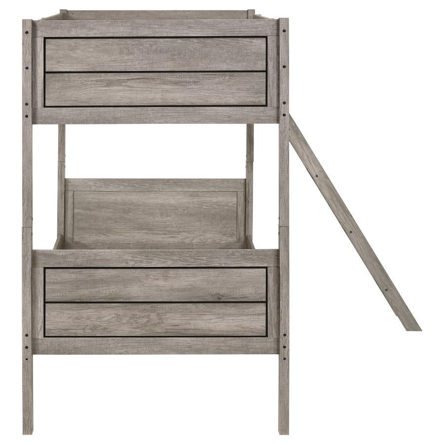 Ryder - Wood Bunk Bed, Twin over Twin, Dark Gray