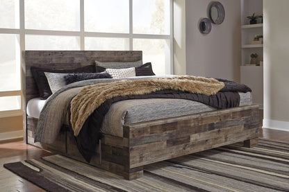 Derekson - Panel Bed, King, Dark Gray