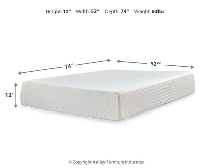 Chime 12 Inch Memory Foam - Memory Foam Mattress, Full, White