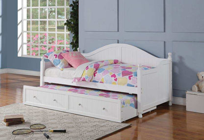 Julie Ann - Arched Back Day Bed With Trundle, White