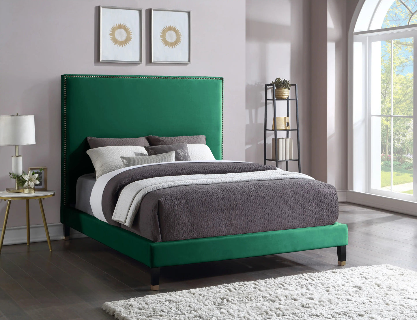 Harlie - Bed, Queen, Green