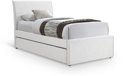 Myles - Linen Twin Trundle Bed, White