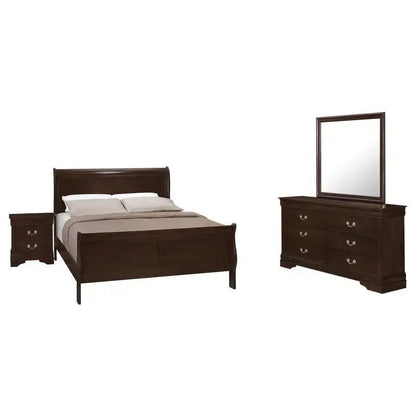 Louis Philippe - Traditional Bedroom Set, Dark Brown