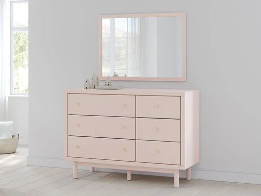 Wistenpine - Dresser And Mirror - Blush